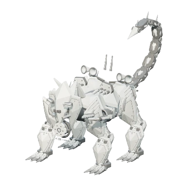 Feral form in porcelain white